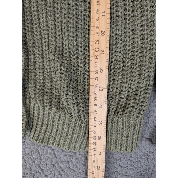 Garnet Hill Cardigan Sweater Women's Lrg Washed Olive Maren Organic Cotton Linen - Picture 5 of 12